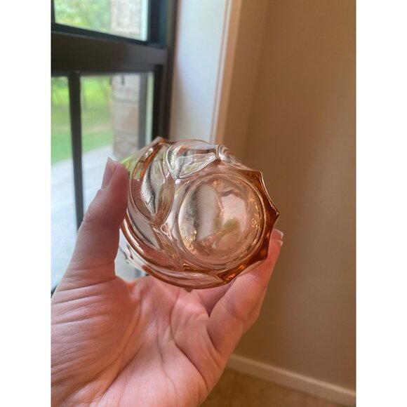 Vintage ART DECO Vase PINK Swirl GLASS 5" - Picture 4 of 7